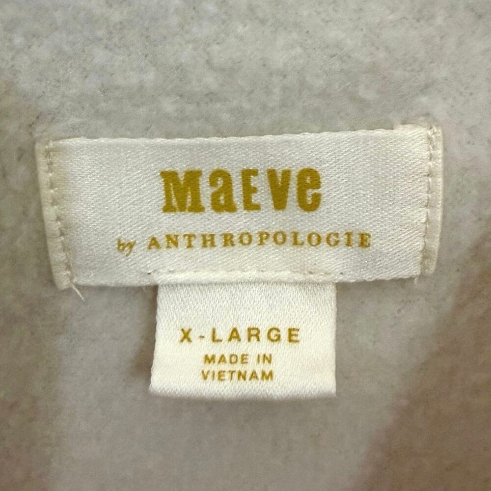 Maeve by Anthropologie cream fleece mock turtleneck tunic sweatshirt size XL - Picture 2 of 4
